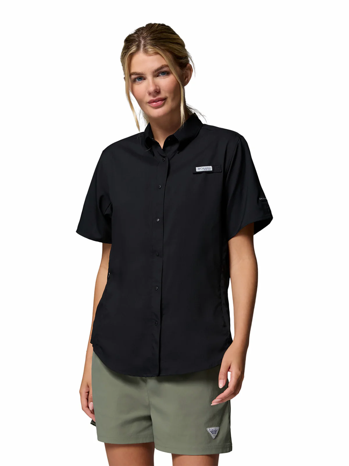 Blusa Para Mujer Manga Corta PFG Tamiami™ II Negra Vestuario