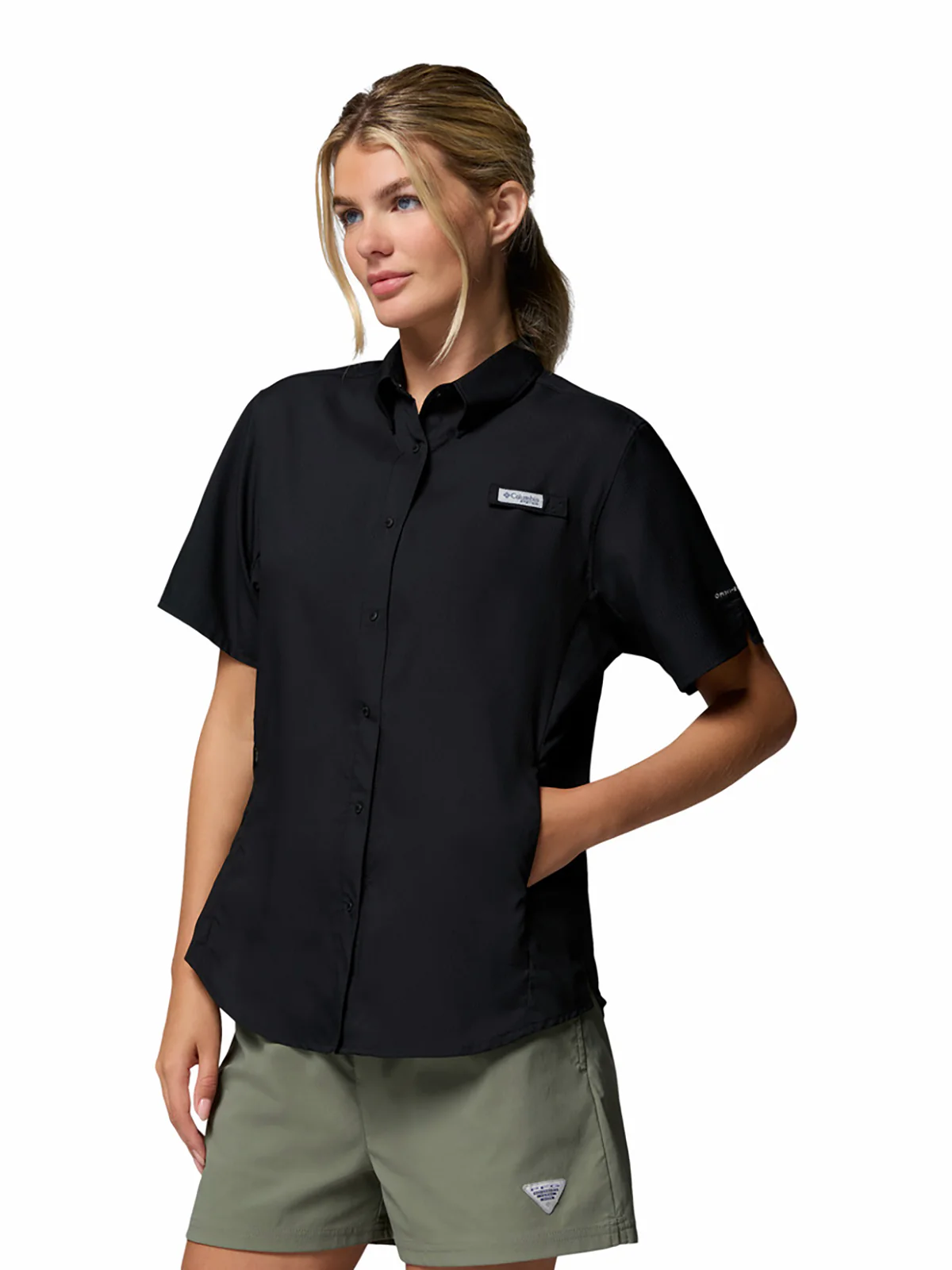 Blusa Para Mujer Manga Corta PFG Tamiami™ II Negra Vestuario - Image 3