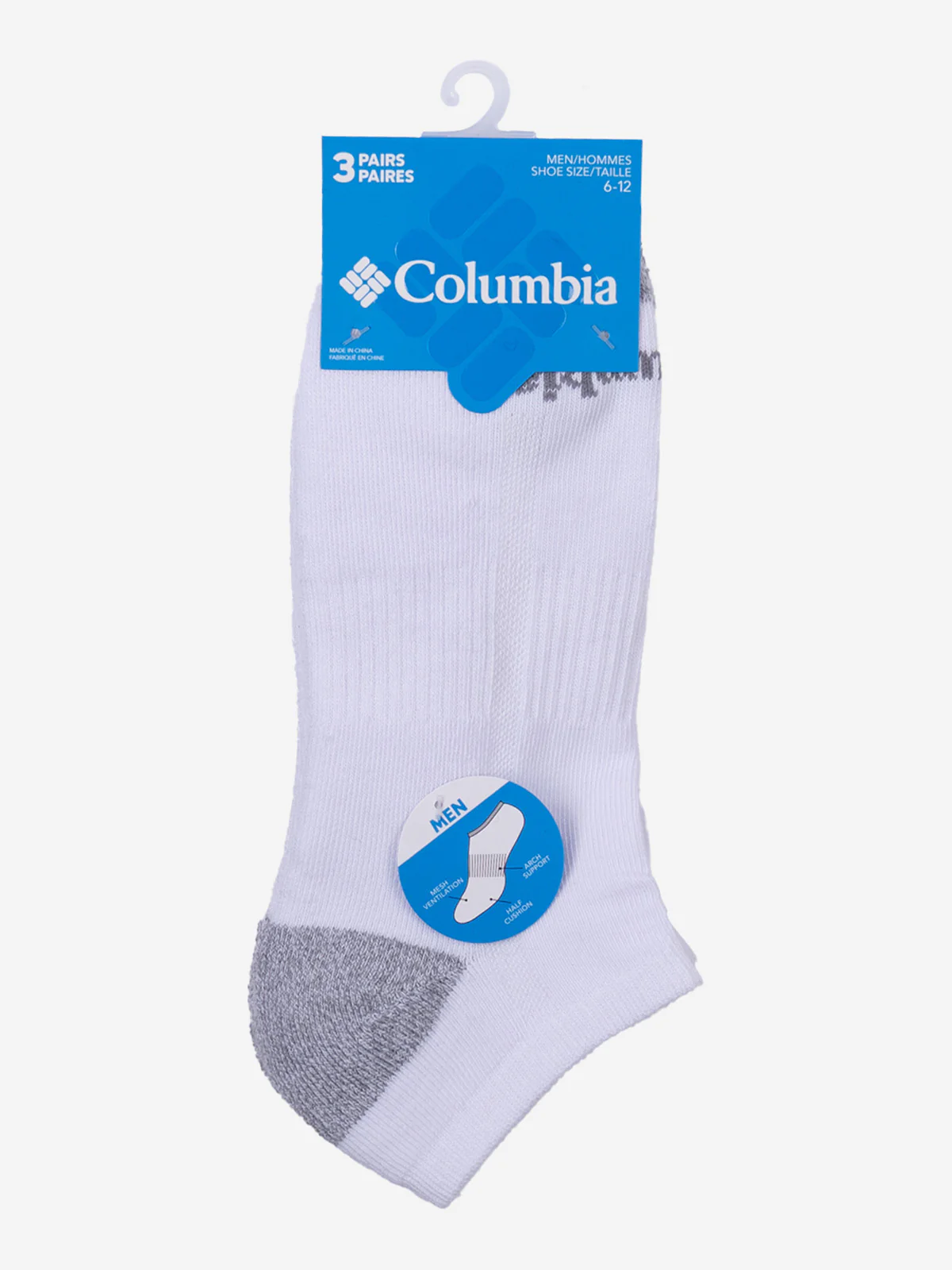 Medias Unisex 3 Pack - No Show Half Cushion Blanco Columbia